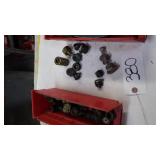oil plugs, check valves various sizes, wire brush