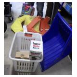 Laundry basket, 2 New water bottles, 1 snow scoop
