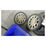 2 -Hard 10' Rubber Tire w/plastic hubs,