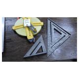 Fibre Reel 330 ft measuring tape & 2 squares