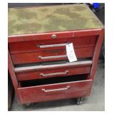 4 Drawer Toolbox red on wheels