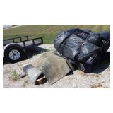 Skid of tarps & rubber mats &