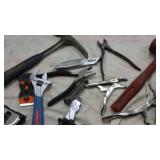 Chipping hammer, rubber mallet, various pliers,