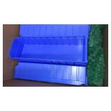 blue plastic storage bins