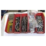 Various brass connectors, carriage bolts