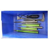 Pry bars, squares, punches various sizes