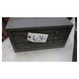 3 drawer metal toolbox appr 14.5 x 7 including