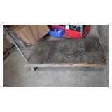 rolling cart 4' X 2' on hard wheels