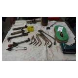 Oxy/Acetylene hoses. goggles, acetylene tank &