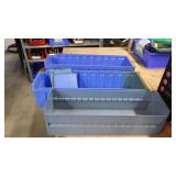 Metal & plastic storage bins blue appr 12