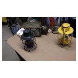 2- lanterns, 1 outdoor electric light