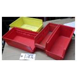 yellow/red storage containers appr 25