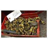 Container of push on hose barbs