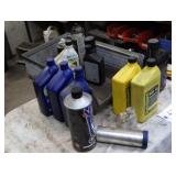 Oil, garage door lube, power steering fluid,