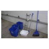3-recycle bins, 1- grabber, 1-white tub, &