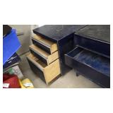 Steel desk w/4 drawers &swivel chair on casters