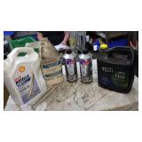 Brake fluid, 10W30 oil, 2- 4cycle fuel