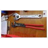 15' adjustable wrench & 16' channel lock