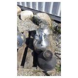 2-SS milk buckets w/lids & strainer