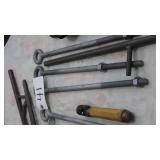 Tie down rods, hand drill sliding clamp