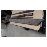banister w/spindles (possibly oak?) &