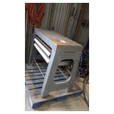 Cast iron printing press converted to workstation