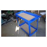 blue metal rolling 2 level cart 30'Lx16'Wx32'T