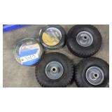 3 - tires w/ rims 4.10 x 3.50-4,