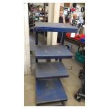 Shelving unit Blue 4 shelves w/4 hooks