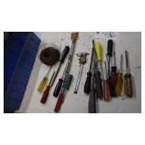 screwdrivers, socket holder, caliper