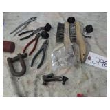 Misc plier, clevis, wire brushes