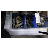 Various brass fittings, misc flanges,