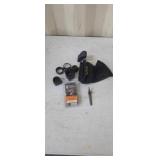 Peep sight,  17hmr bore snake, brass catcher and