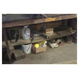 Sprayers and contents of lower bench