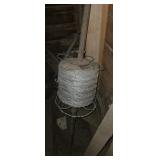 One partial spool of barbed wire