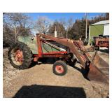 IH 560 gas with westendorf loader. Runs great.