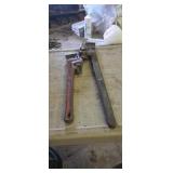Pipe wrenches 18 in and 24 in