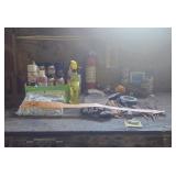 Misc sprays and contents of shelf