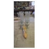 Metal basket with collectible glasses and Jamaica