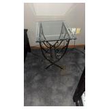 End table with glass top