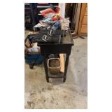 Wooden stand with contents