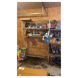 Metal rack with contents