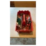Tools in plastic caddy