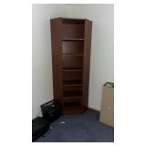 Corner shelf 79in tall appx 32 in at its widest