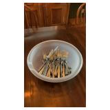 Flatware in bowl