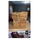 Four Wicker baskets 10 in x 9 in x 9 in