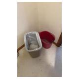 Mop bucket and garbage can