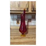 Flame/swung glass vase