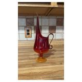 Flame/swung glass pitcher