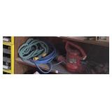 Leaf blower and contents of shelf